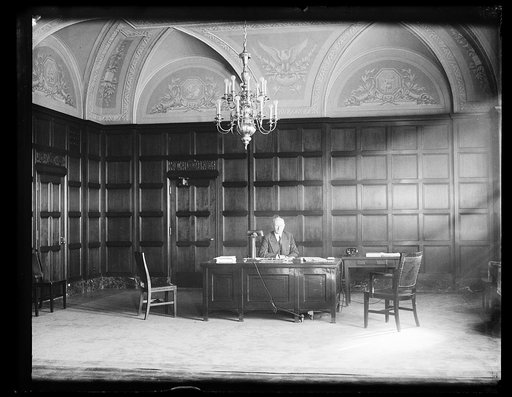Robert P. Lamont at desk