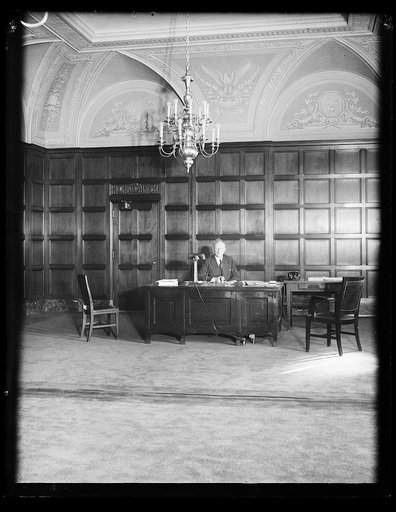 Robert P. Lamont at desk