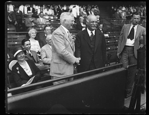 John Nance Garner and Charles Curtis in stands