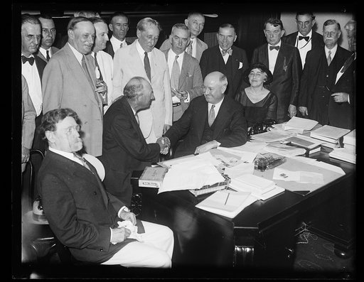 J. Hamilton Lewis, front left; James A. Farley, center
