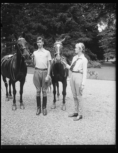 John and Anna Roosevelt with horses