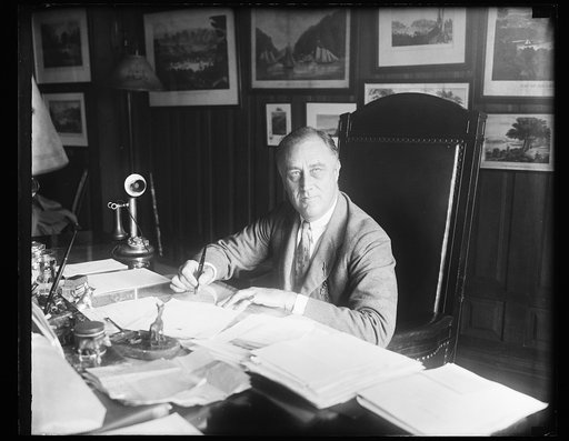 Franklin D. Roosevelt at desk