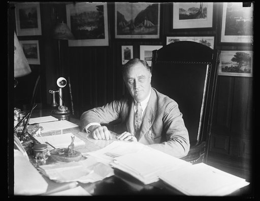 Franklin D. Roosevelt at desk