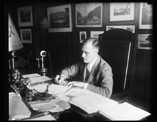 Franklin D. Roosevelt at desk