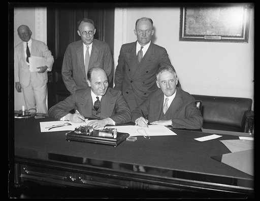 Henry L. Stimson, right
