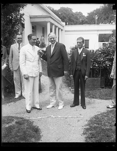 Herbert Hoover and group at White House, Washington, D.C.