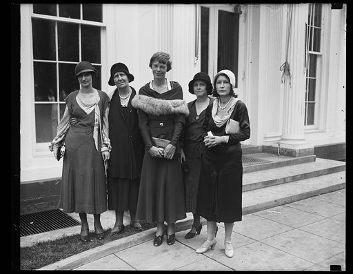 Amelia Earhart, center. White House, Washington, D.C.