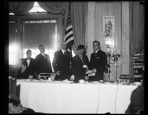 Lunch group; Lou Hoover, 2nd from right
