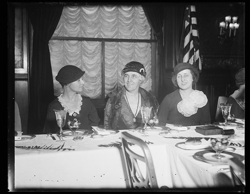 Lou Hoover, center