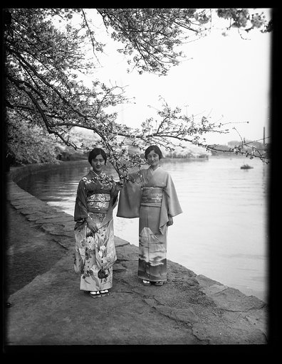 Mme. Debuchi & daughter at cherry blossoms