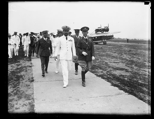 Military officers at airfield