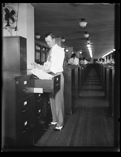 Filing fingerprints and mugshots in office