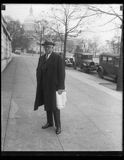 Unidentified man; U.S. Capitol in background. Washington, D.C.
