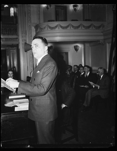 J. Edgar Hoover? at podium