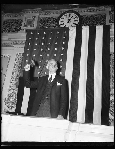 Joseph Byrns with gavel at U.S. Capitol, Washington, D.C.