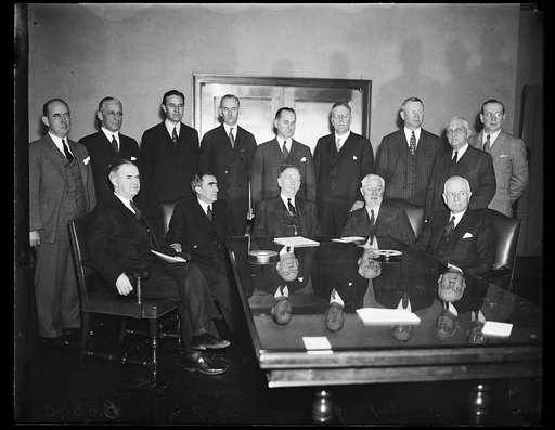 Group; includes, front row: William Bankhead, 2nd from left, Daniel C. Roper, center