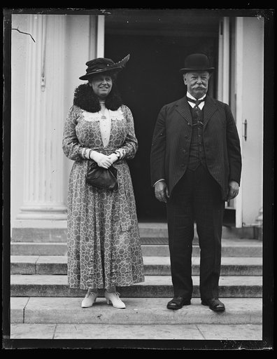 Helen H. Taft and William H. Taft. White House, Washington, D.C.
