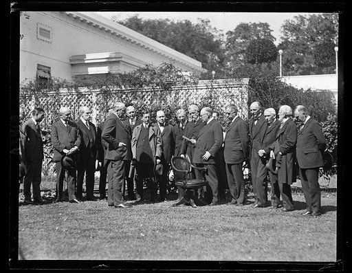 Group includes Charles Evans Hughes and Warren Harding; White House, Washington, D.C.
