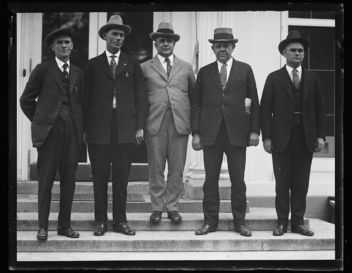 Group outside White House; James J. Davis, center. Washington, D.C.