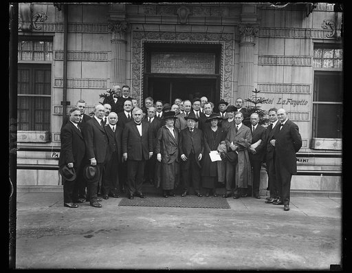 Group outside Hotel LaFayette