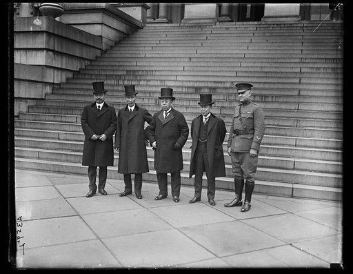 Men in front of State, War and Navy Building, Washington, D.C.
