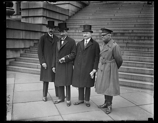 Men in front of State, War and Navy Building, Washington, D.C.