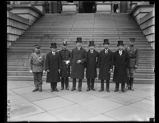 Men in front of State, War and Navy Building, Washington, D.C.