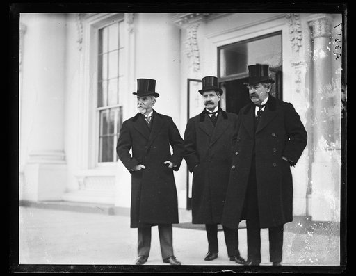 Group outside White House; J.J. Jusserand at left. Washington, D.C.