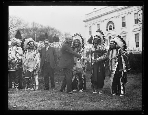 Warren Harding and Native Americans at White House, Washington, D.C.