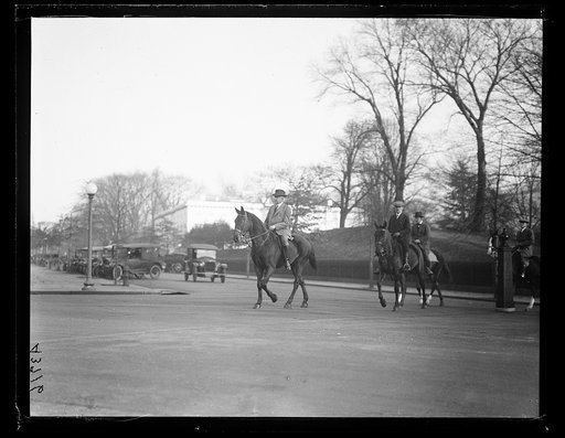 Warren Harding on horse, Washington, D.C.