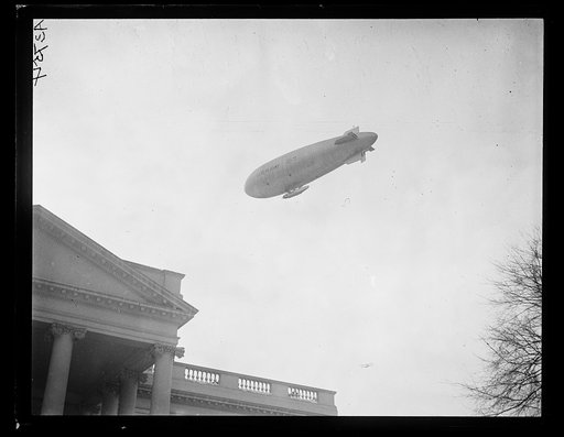 U.S. Navy C-7 blimp over White House, Washington, D.C.