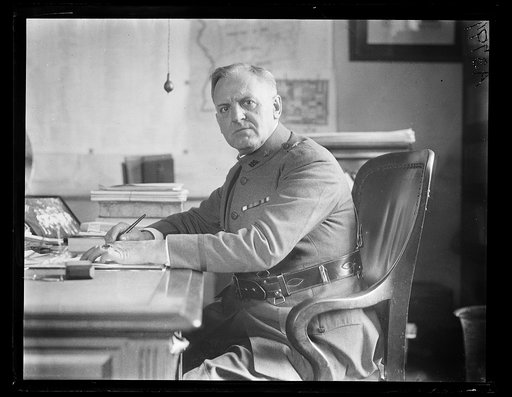 Military man at desk