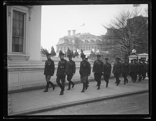 Military officers at White House, Washington, D.C.