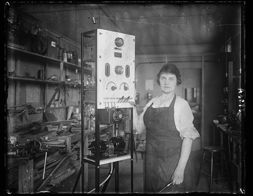 Woman with scientific instrument