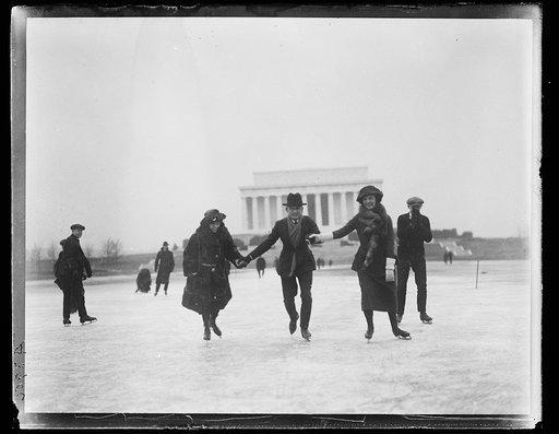 Ice skating at Lincoln Memorial, Washington, D.C.