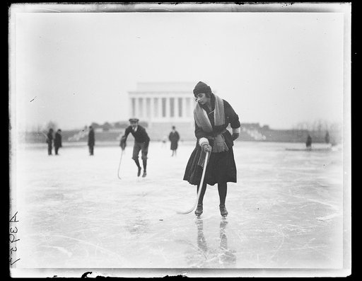 Ice skating at Lincoln Memorial, Washington, D.C.