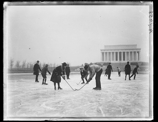 Ice skating at Lincoln Memorial, Washington, D.C.