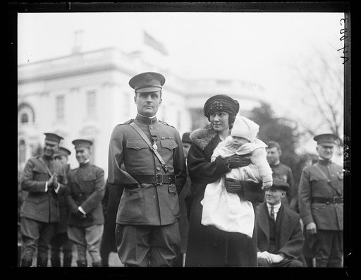 Ceremony outside White House with wounded soldier, and family(?) Washington, D.C.