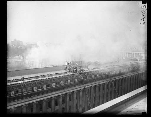 Firefighters on roof, Washington, D.C.
