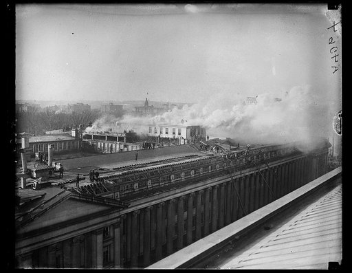 Firefighters on roof, Washington, D.C.