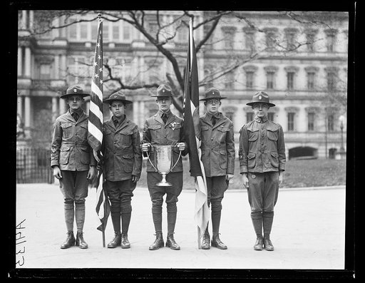 Boy Scouts; State, War, and Navy Building in background. Washington, D.C.