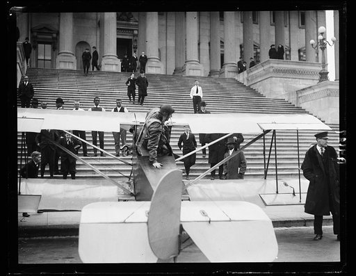 Airplane in front of U.S. Capitol, Washington, D.C.