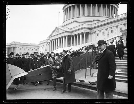 Airplane in front of U.S. Capitol, Washington, D.C.