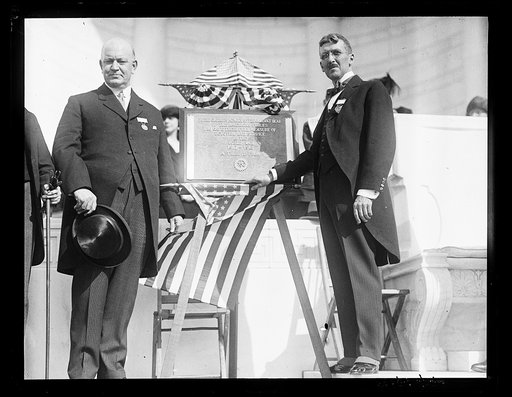 Edwin Denby, left, and memorial plaque, Arlington National Cemetery, Arlington, Virginia