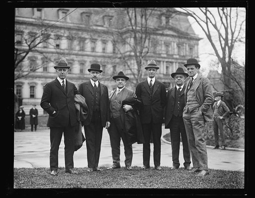 Group; State, War, and Navy Building in background. Washington, D.C.