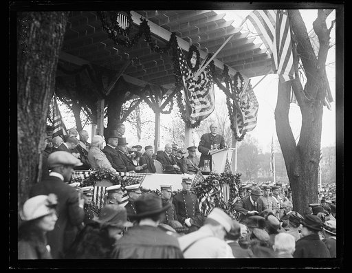 Ceremony. Group includes Edwin Denby, Calvin Coolidge, John W. Weeks, and others