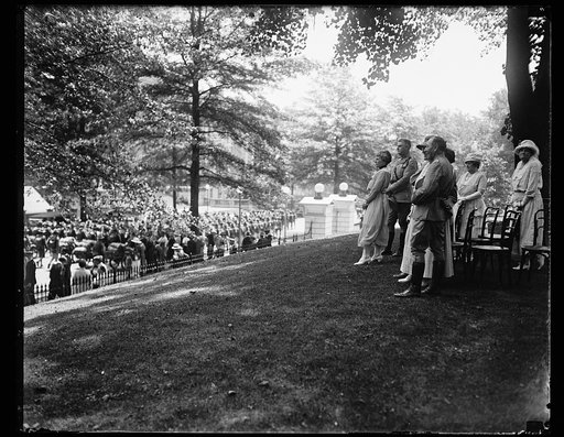 Group; includes Mrs. Harding. White House, Washington, D.C.