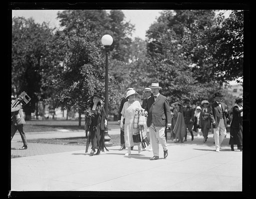 Secy. and Mrs. Weeks at Annapolis opening day of Naval Academy June week. 1922