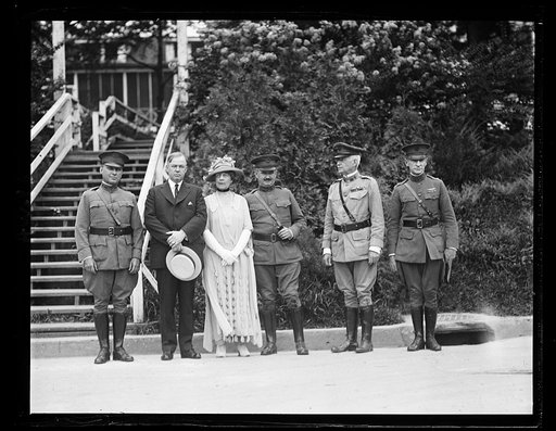 Group; includes Mrs. Harding, 3rd from left