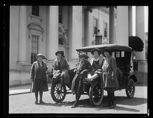 Group of women with automobile, White House, Washington, D.C.